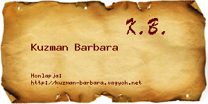Kuzman Barbara névjegykártya